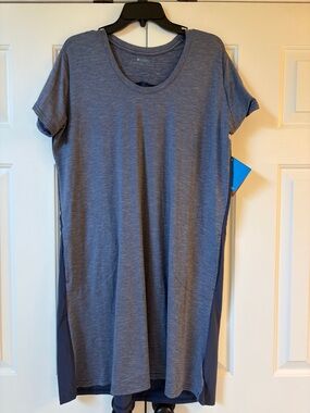 Columbia Slate Heather and Navy Short-Sleeve Midi Dress